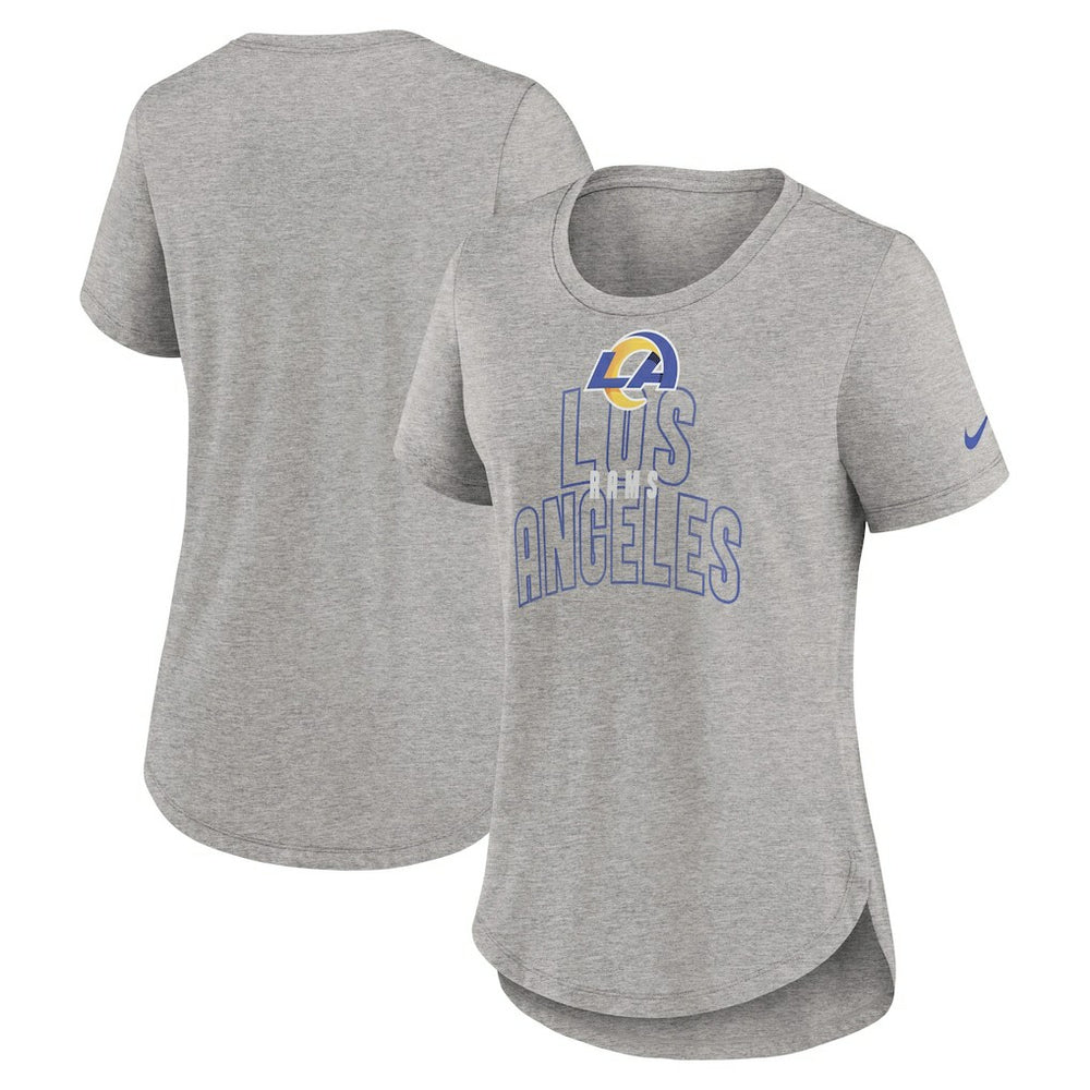 Los Angeles Rams Women's Fashion Tri-Blend T-Shirt - Heather Gray - Nike