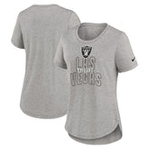 Las Vegas Raiders Women's Fashion Tri-Blend T-Shirt - Heather Gray - Nike