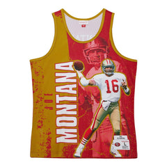 Joe Montana San Francisco 49ers 1989 Player Burst Tank Top - Scarlet - Mitchell & Ness
