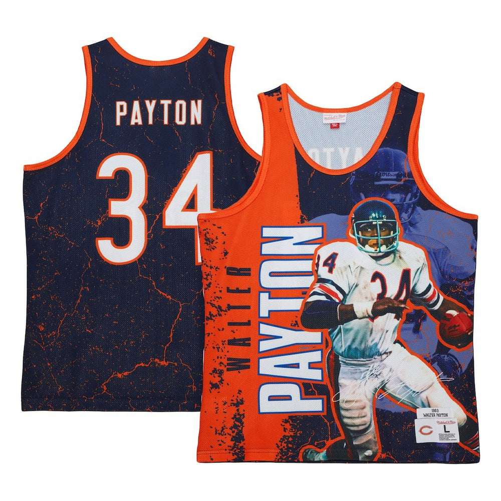 Walter Payton Chicago Bears 1983 Player Burst Tank Top - Navy - Mitchell & Ness