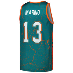 Dan Marino Miami Dolphins 1990 Player Burst Tank Top - Aqua - Mitchell & Ness