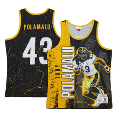 Troy Polamalu Pittsburgh Steelers 2007 Player Burst Tank Top - Black - Mitchell & Ness