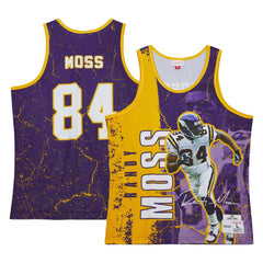 Randy Moss Minnesota Vikings 1998 Player Burst Tank Top - Purple - Mitchell & Ness