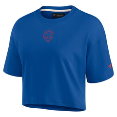 Chicago Cubs Fanatics Women's Elements Super Soft Boxy Cropped T-Shirt Near Me
