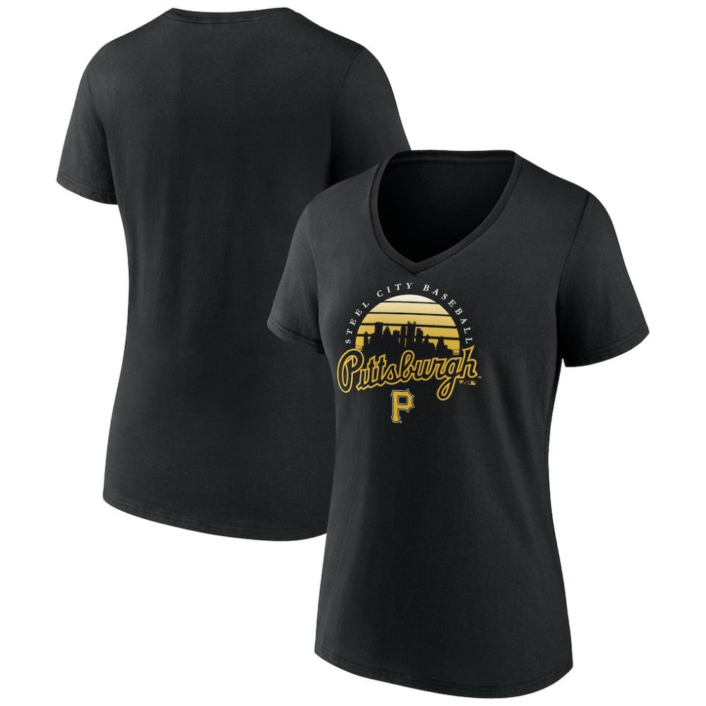 Pittsburgh Pirates Women's One Champion V-Neck T-Shirt Outlet
