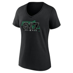 Boston Celtics Women's Core Hometown Launch V-Neck T-Shirt Black