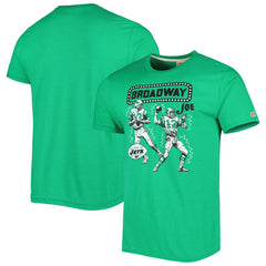 Joe Namath New York Jets Homage Unisex Unisex Caricature Retired Player Tri-Blend T-Shirt - Heather Green - NFL