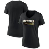 Boston Bruins Women's Primary Play V-Neck T-Shirt - Black | NHL discount