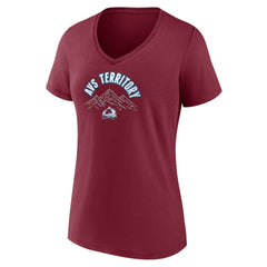 Colorado Avalanche Women's Active Edge V-Neck T-Shirt - Burgundy | NHL Clearance