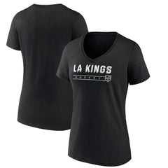 Los Angeles Kings Women's Primary Play V-Neck T-Shirt - Black | NHL Lifestyle