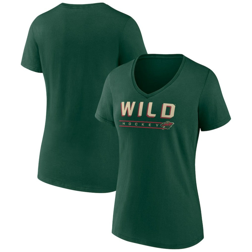 Minnesota Wild Women's Primary Play V-Neck T-Shirt - Green | NHL sale