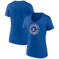 New York Rangers Women's Active Edge V-Neck T-Shirt - Blue | NHL Clearance