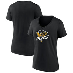 Pittsburgh Penguins Women's Active Edge V-Neck T-Shirt - Black | NHL Lifestyle