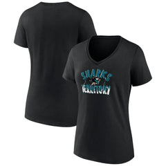 San Jose Sharks Women's Active Edge V-Neck T-Shirt - Black | NHL Lifestyle