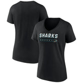 San Jose Sharks Women's Primary Play V-Neck T-Shirt - Black | NHL sale
