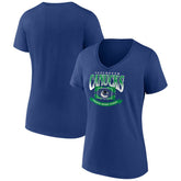 Vancouver Canucks Women's Slapshot V-Neck T-Shirt - Blue | NHL sale