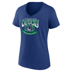 Vancouver Canucks Women's Slapshot V-Neck T-Shirt - Blue | NHL sale