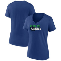 Vancouver Canucks Women's Active Edge V-Neck T-Shirt - Blue | NHL Clearance