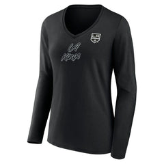 Los Angeles Kings Women's Forge Long Sleeve V-Neck T-Shirt - Black | NHL near me