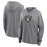 Las Vegas Raiders Women's Cozy Primary Pullover Hoodie - Heather Gray - Fanatics