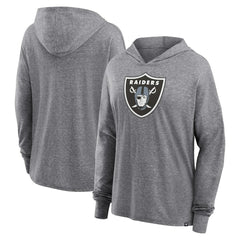 Las Vegas Raiders Women's Cozy Primary Pullover Hoodie - Heather Gray - Fanatics