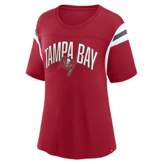 Tampa Bay Buccaneers Women's Earned Stripes T-Shirt - Red - Fanatics