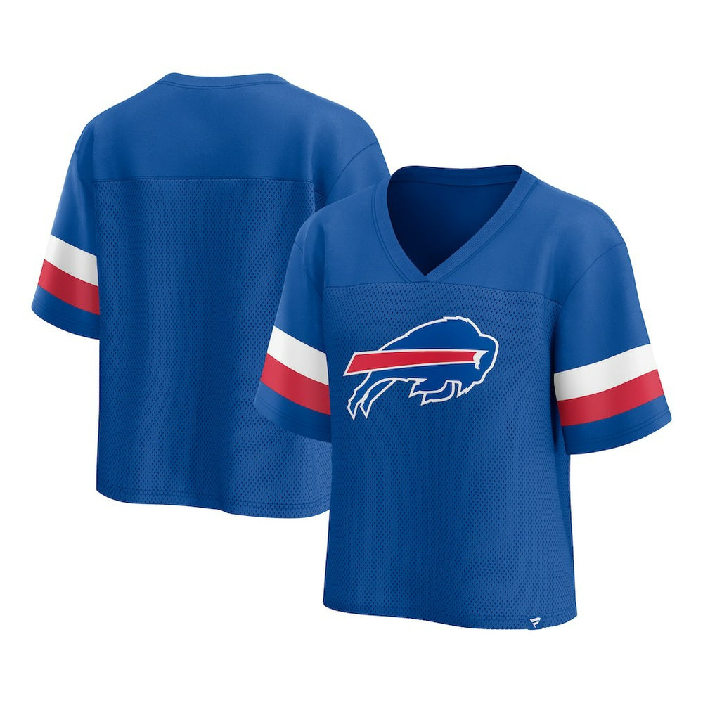Buffalo Bills Women's Established Jersey Cropped V-Neck T-Shirt - Royal - Fanatics