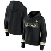 New Orleans Saints Women's Over Under Pullover Hoodie - Black - Fanatics