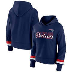 New England Patriots Women's Over Under Pullover Hoodie - Navy - Fanatics
