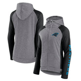 Carolina Panthers Women's Blind Side Lightweight Full-Zip Hoodie - Heather Gray/College Black - Fanatics