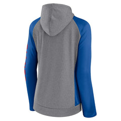 New York Giants Women's Blind Side Lightweight Full-Zip Hoodie - Heather Gray/College Royal - Fanatics