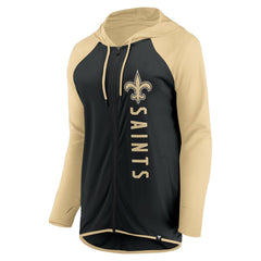 New Orleans Saints Women's Forever Fan Full-Zip Hoodie - Black/Gold - Fanatics