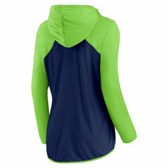 Seattle Seahawks Women's Forever Fan Full-Zip Hoodie - College Navy/Neon Green - Fanatics