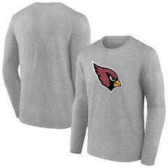 Arizona Cardinals Primary Team Logo Long Sleeve T-Shirt - Heather Gray - NFL