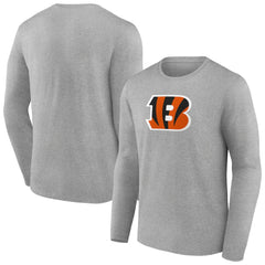 Cincinnati Bengals Primary Team Logo Long Sleeve T-Shirt - Heather Gray - NFL