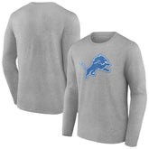 Detroit Lions Primary Team Logo Long Sleeve T-Shirt - Heather Gray - NFL