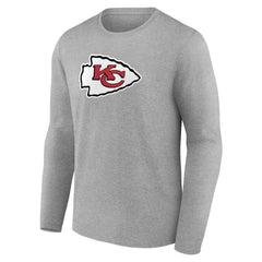 Kansas City Chiefs Primary Team Logo Long Sleeve T-Shirt - Heather Gray - NFL