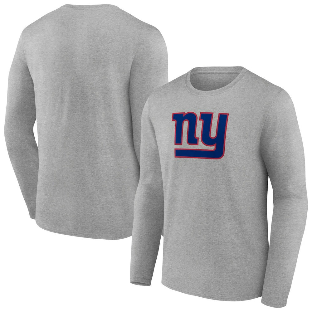 New York Giants Primary Team Logo Long Sleeve T-Shirt - Heather Gray - NFL