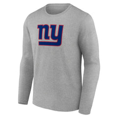 New York Giants Primary Team Logo Long Sleeve T-Shirt - Heather Gray - NFL