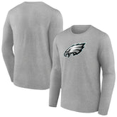 Philadelphia Eagles Primary Team Logo Long Sleeve T-Shirt - Heather Gray - NFL