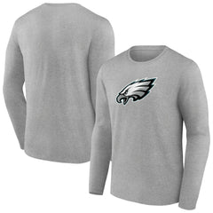 Philadelphia Eagles Primary Team Logo Long Sleeve T-Shirt - Heather Gray - NFL