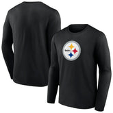 Pittsburgh Steelers Primary Team Logo Long Sleeve T-Shirt - Black - NFL
