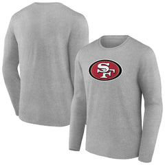 San Francisco 49ers Primary Team Logo Long Sleeve T-Shirt - Heather Gray - NFL