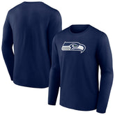 Seattle Seahawks Primary Team Logo Long Sleeve T-Shirt - College Navy - NFL