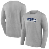 Seattle Seahawks Primary Team Logo Long Sleeve T-Shirt - Heather Gray - NFL