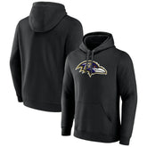 Baltimore Ravens Primary Team Logo Fitted Pullover Hoodie - Black - NFL