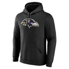 Baltimore Ravens Primary Team Logo Fitted Pullover Hoodie - Black - NFL