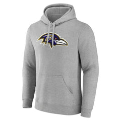 Baltimore Ravens Primary Team Logo Fitted Pullover Hoodie - Heather Gray - NFL