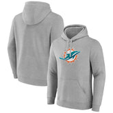 Miami Dolphins Primary Team Logo Fitted Pullover Hoodie - Heather Gray - NFL