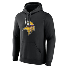 Minnesota Vikings Primary Team Logo Fitted Pullover Hoodie - Black - NFL